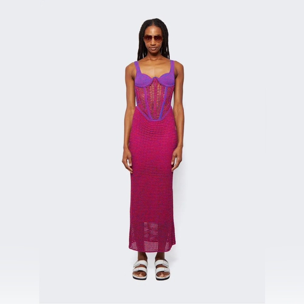 NWT DION LEE Corset Crochet Dress
